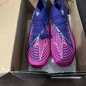 Adidas Purple and Pink Athletic Shoes with High-Top Design